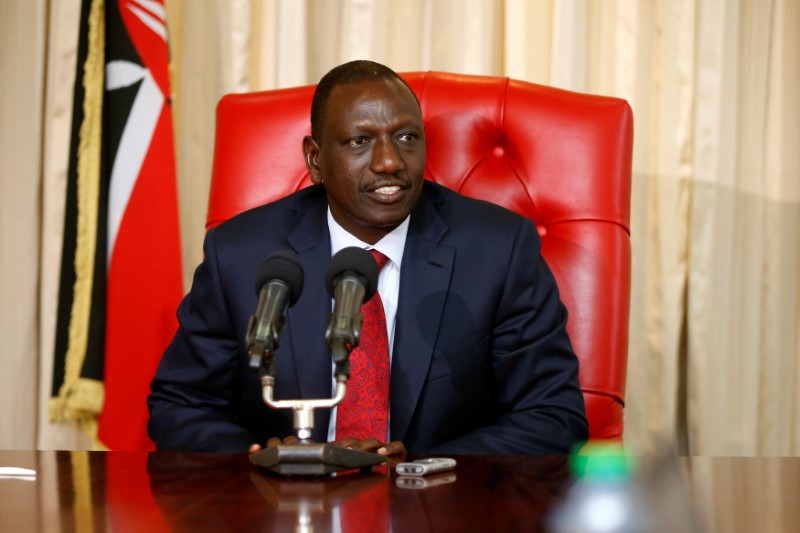 Kenyan Deputy President William Ruto speaks during a news conference with members of the Foreign Correspondents Association of East Africa in his official residence in Karen, Nairobi
