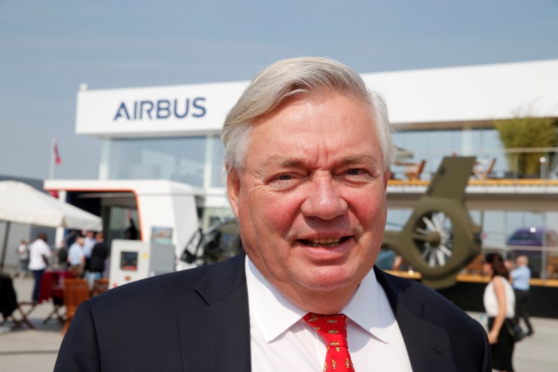 FILE PHOTO: Airbus Chief Operating Officer-Customers John Leahy attends the 52nd Paris Air Show at Le Bourget Airport near Paris