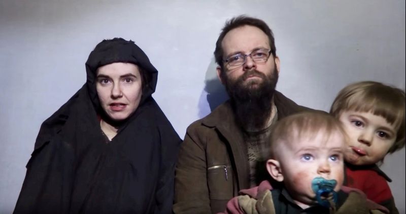 Taliban Social media image of American Caitlan Coleman her Canadian husband Joshua Boyle and their two children