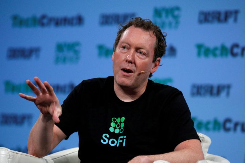Mike Cagney, CEO, Chairman and co-founder of SoFi, speaks during the TechCrunch Disrupt event in New York