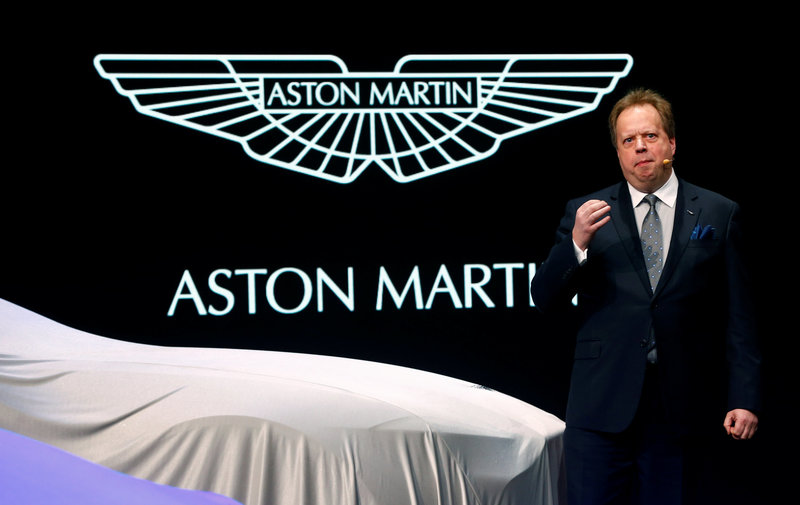 FILE PHOTO: Aston Martin Lagonda Ltd. CEO Palmer addresses media during the first press day ahead of the 85th International Motor Show in Geneva