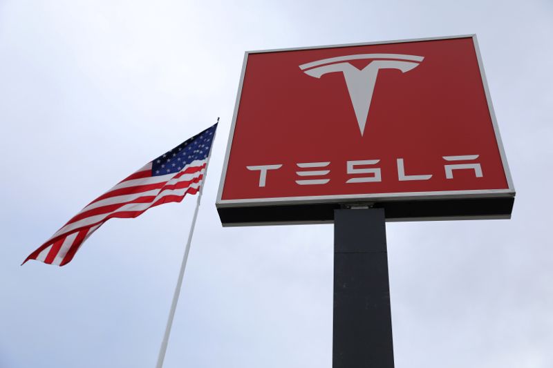 A Tesla charging station is seen in Salt Lake City