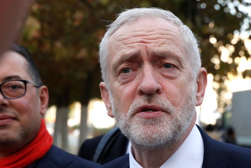 Britain's opposition Labour Party leader, Jeremy Corbyn arrives at a PES meeting ahead of a European Union summit in Brussels