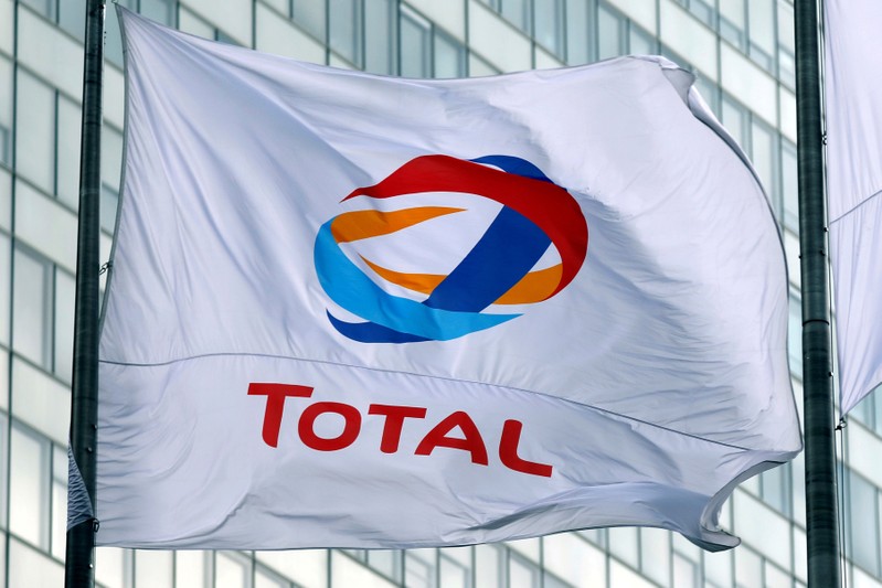 FILE PHOTO: The logo of French oil giant Total is seen at La Defense business and financial district in Courbevoie