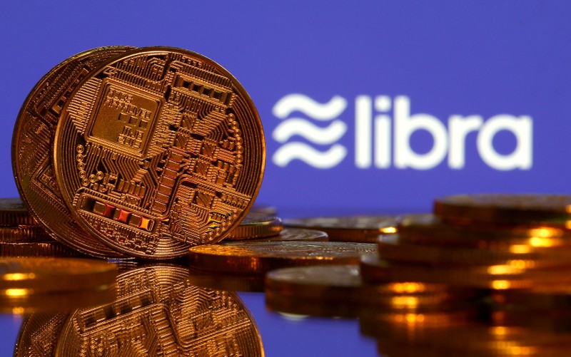 FILE PHOTO: Representations of virtual currency and Libra logo illustration picture