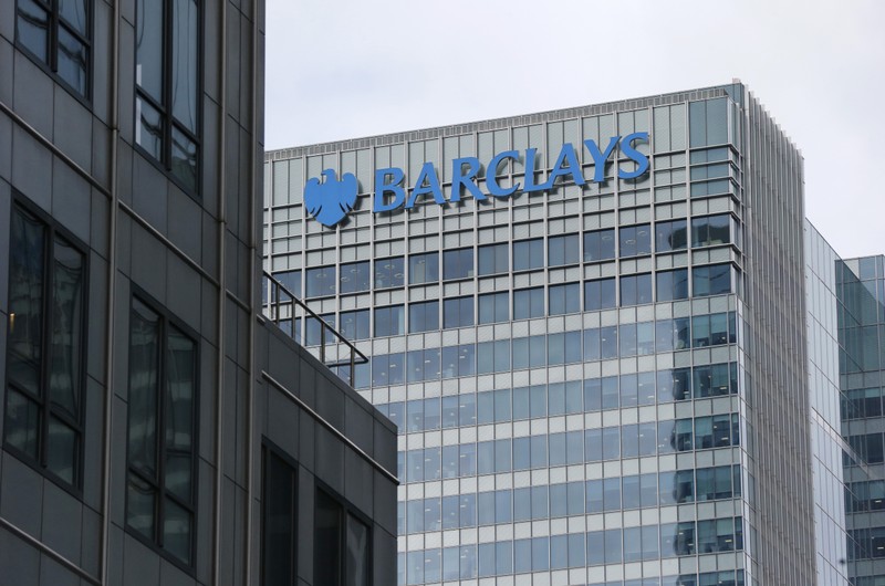 FILE PHOTO: A Barclays bank office is seen at Canary Wharf in London