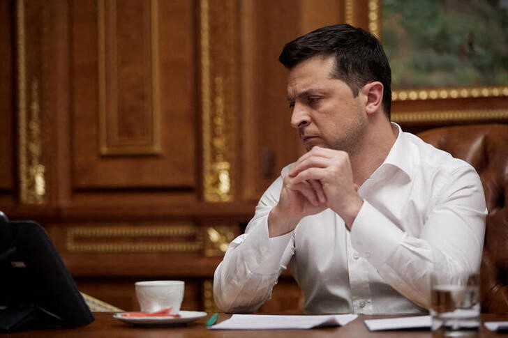 Ukraine’s president lashes out at too much ‘panic’ over Russia tensions