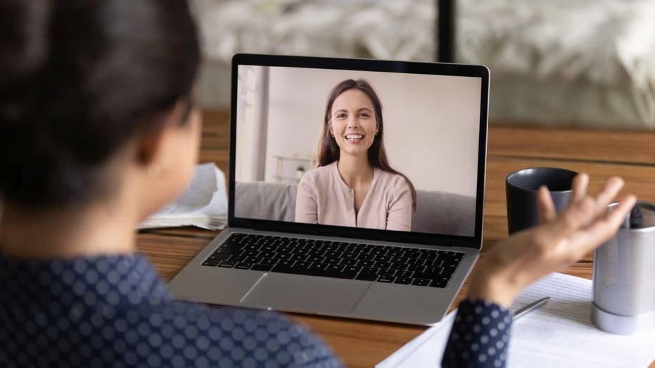 Women talk during video call