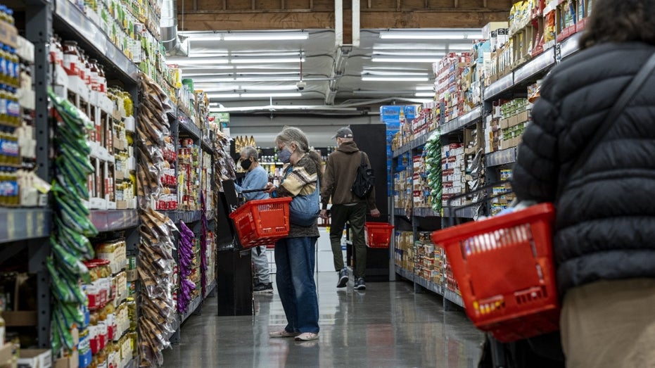 Shoppers inside a grocery store in San Francisco, California, on May 2, 2022.
