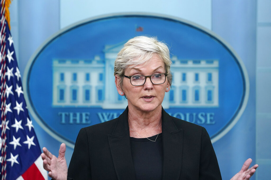 Energy Secretary Jennifer Granholm speaks during the daily briefing at the White House in Washington, Wednesday, June 22, 2022. (AP Photo/Susan Walsh)