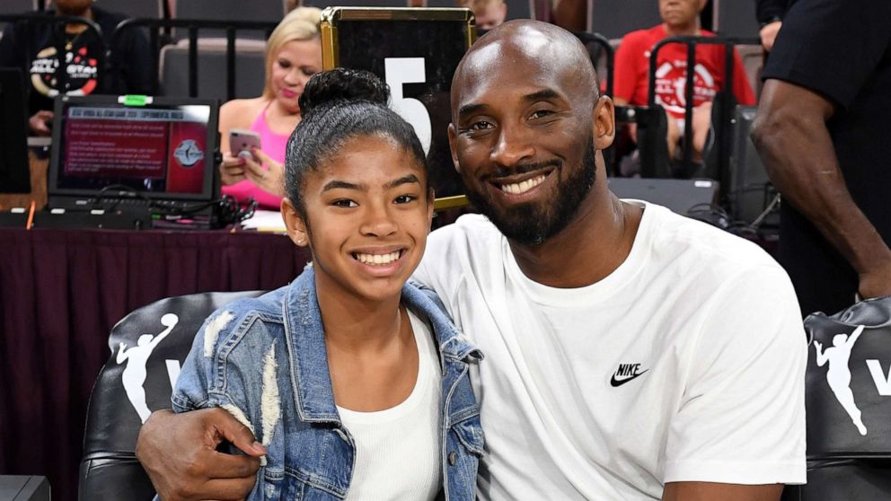 PHOTO: Gianna Bryant and her father, former NBA player Kobe Bryant, attend the WNBA All-Star Game 2019in Las Vegas, July 27, 2019.