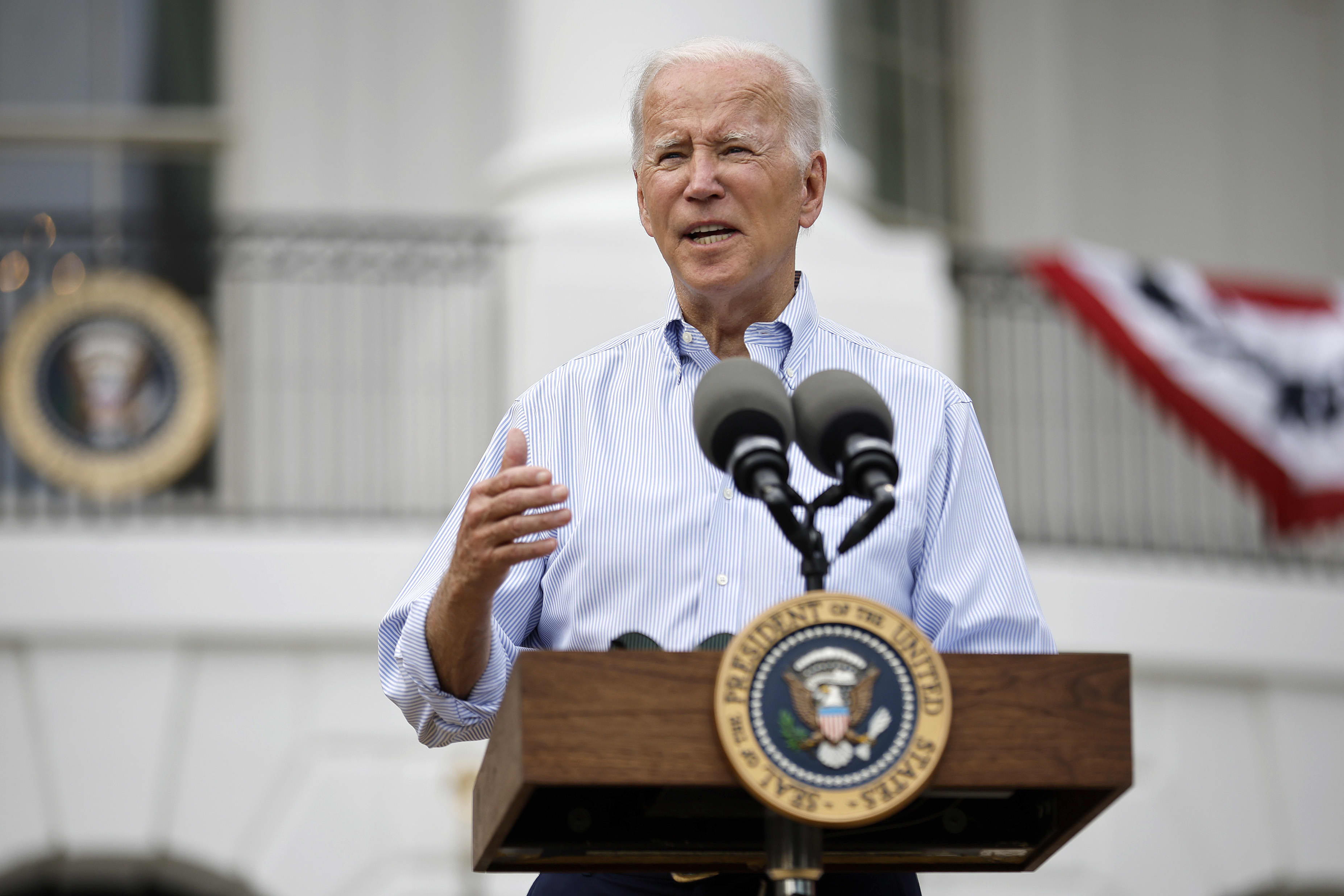 President Joe Biden on the South Lawn of the White House on July 12, 2022.