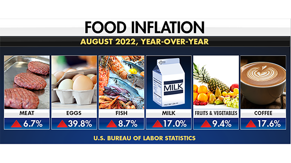 August 2022 inflation statistics graphic food