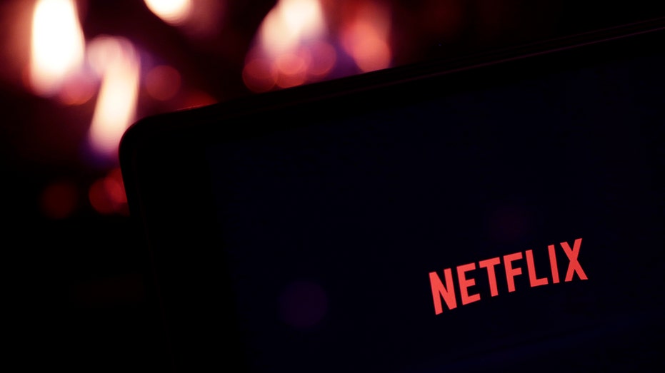 The Netflix logo on a black background