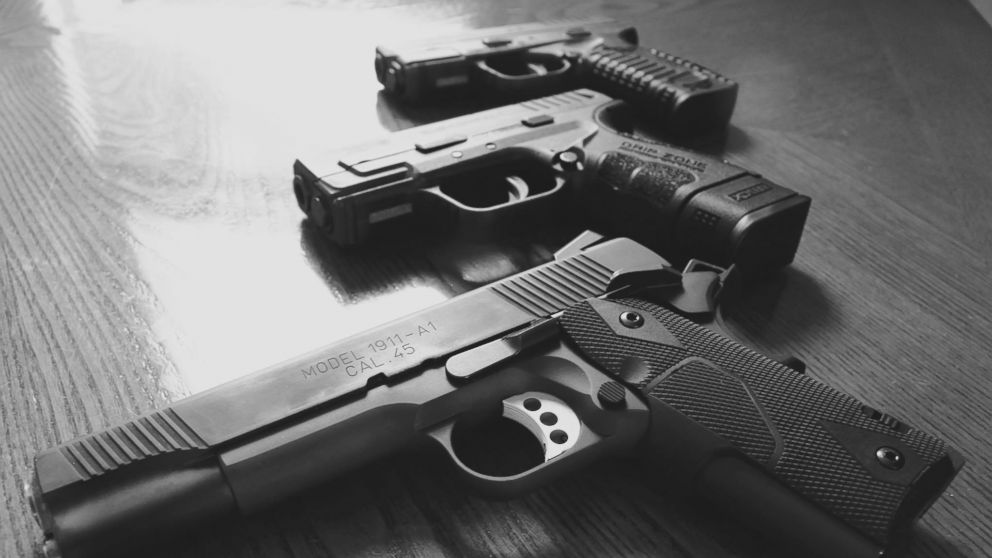 PHOTO: An undated stock photo of guns. 