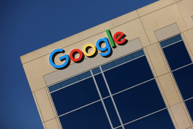 FILE PHOTO - Google logo on office building in Irvine, California