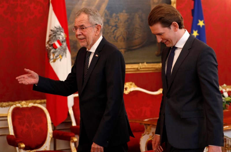Austria's President Van der Bellen receives head of the OeVP Kurz at his office in Vienna