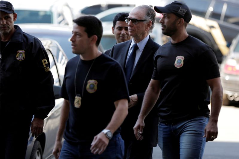 FILE PHOTO: Brazilian Olympic Committee (COB) President Carlos Arthur Nuzman arrives to Federal Police headquarters in Rio de Janeiro