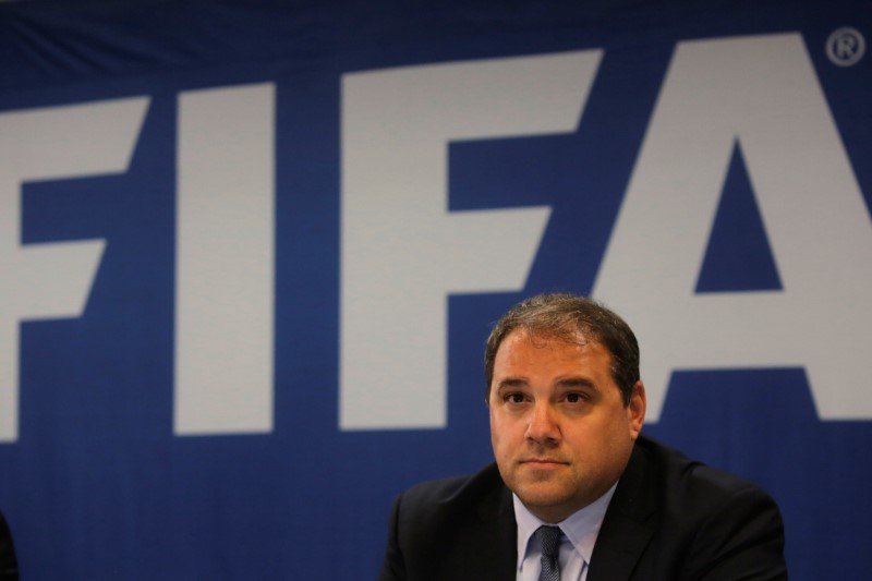 CONCACAF President Victor Montagliani attends a news conference at the Guatemala Soccer Federation in Guatemala City