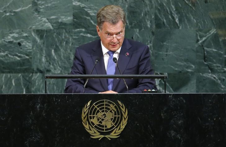 Finnish President Niinisto addresses the 72nd United Nations General Assembly at U.N. Headquarters in New York