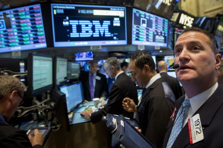 IBM shares head for biggest gain in eight years