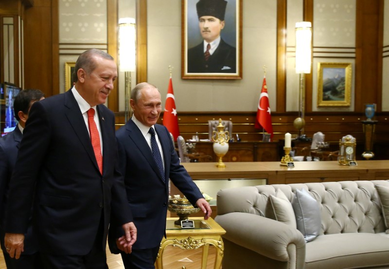 File Photo: Turkish President Erdogan meets with Russia's President Putin at the Presidential Palace in Ankara