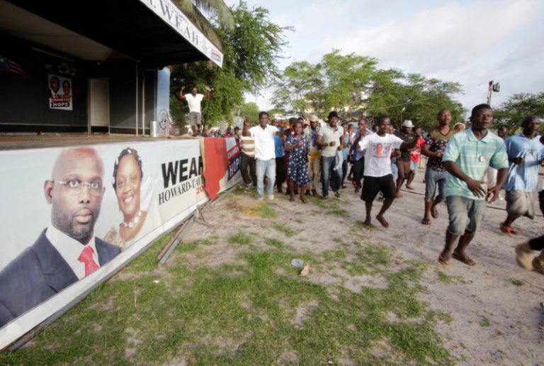 Liberia first round election results put soccer star Weah ahead