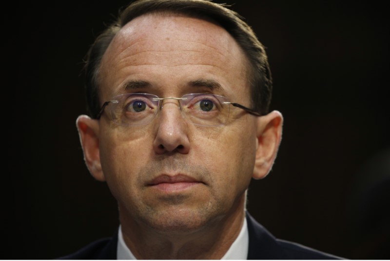 Deputy Attorney General Rosenstein testifies before a Senate Intelligence Committee hearing on the Foreign Intelligence Surveillance Act on Capitol Hill in Washington