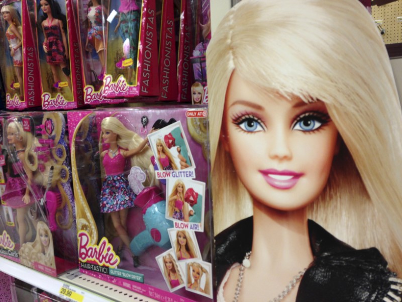 Barbie dolls are shown in the toy department of a retail store in Encinitas, California