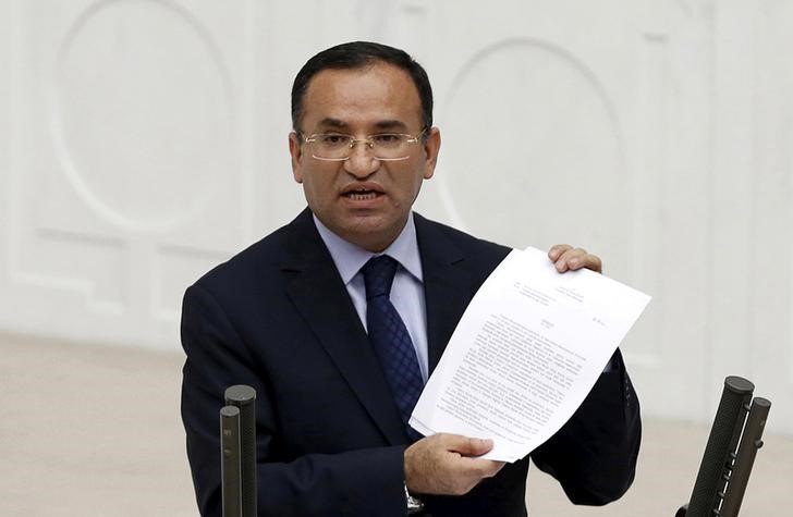 FILE PHOTO: Justice Minister Bekir Bozdag addresses the Turkish Parliament during debate in Ankara, March 2014.