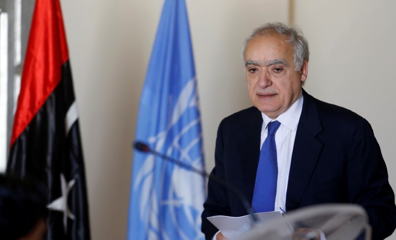 Ghassan Salame, U.N. Libya envoy, arrives for a meeting in Tunis