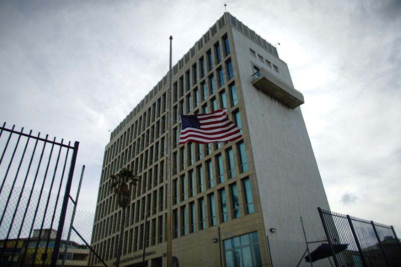 A view of the U.S. Embassy in Havana, Cuba