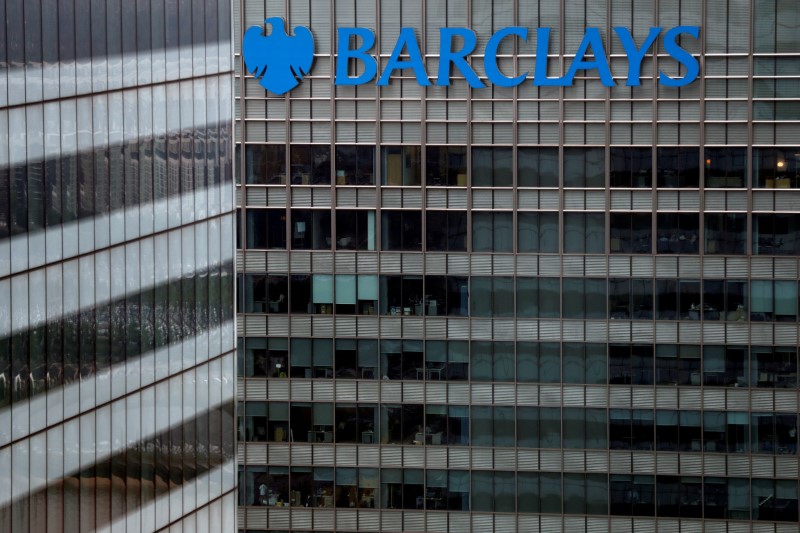 FILE PHOTO - A Barclays bank building is seen at Canary Wharf in London