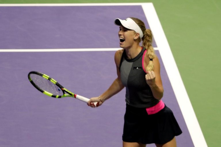 Wozniacki fends off Pliskova to reach Singapore final