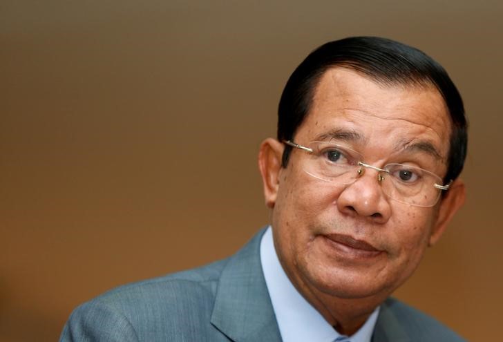 Cambodia's PM Hun Sen attends a plenary session at the National Assembly of Cambodia in central Phnom Penh