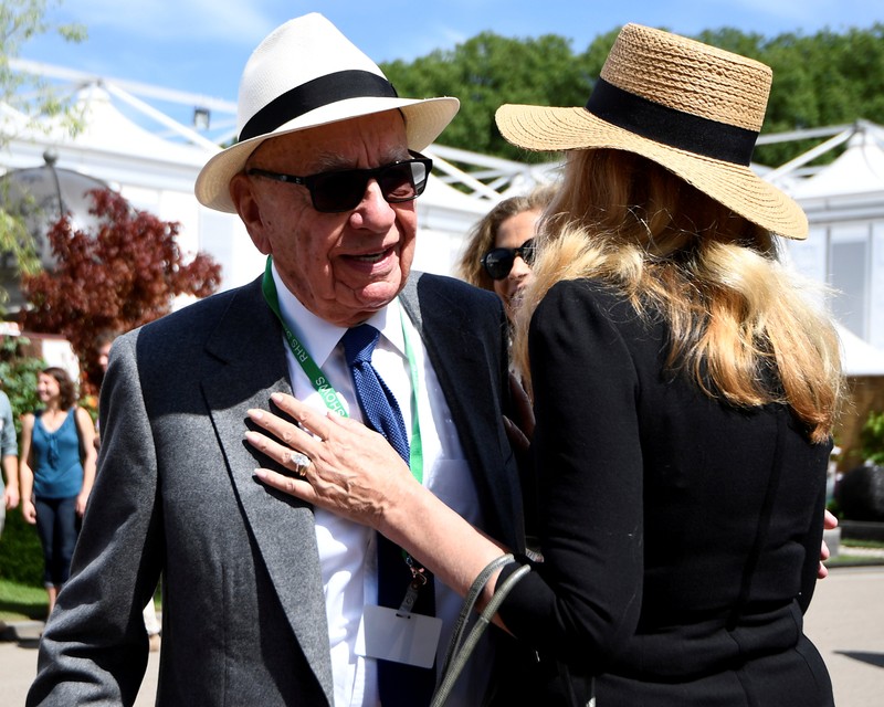FILE PHOTO: Rupert Murdoch and his wife Jerry Hall visit the Royal Horticultural Society's Chelsea Flower show in London
