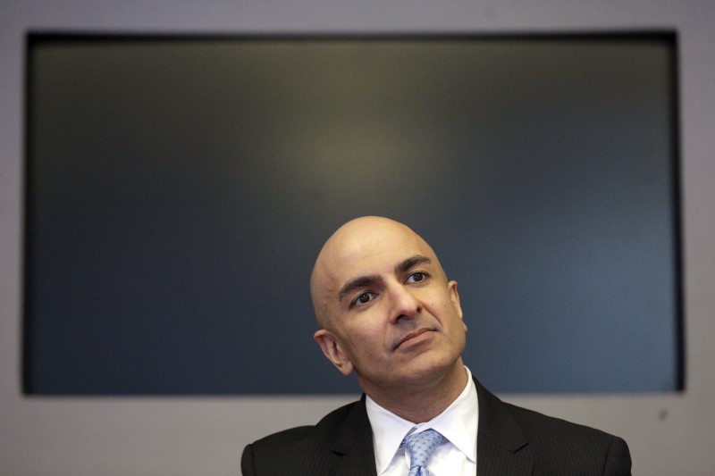 FILE PHOTO - Minneapolis Fed President Neel Kashkari speaks during an interview at Reuters in New York