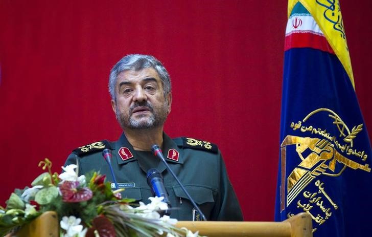 FILE PHOTO - Iran's Revolutionary guards commander Mohammad Ali Jafari speaks during a conference to mark the martyrs of terrorism in Tehran