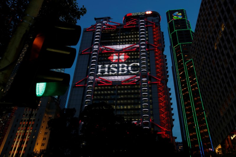 HSBC headquarters is seen at the financial Central district in Hong Kong