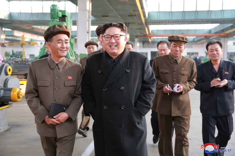 North Korean leader Kim Jong Un visits a factory in this undated picture provided by KCNA in Pyongyang