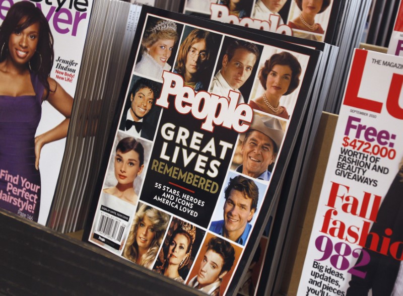 FILE PHOTO: A commemorative issue of People magazine is seen on a newstand in New York