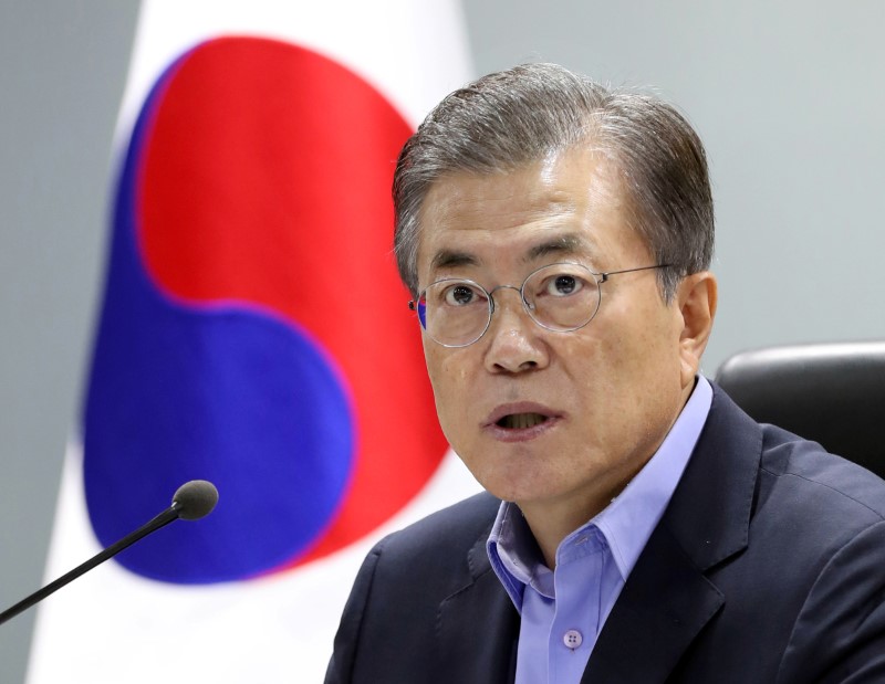 South Korean President Moon Jae-in attends the National Security Council (NSC) meeting in Seoul