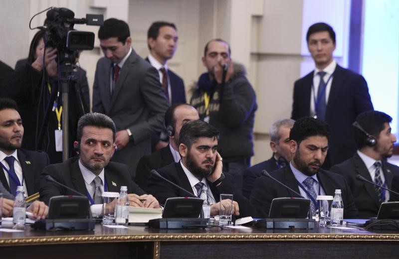 Head of Syrian opposition delegation Alloush attends Syria peace talks in Astana