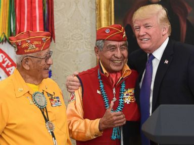 Trump makes ‘Pocahontas’ quip at Navajo code talker event