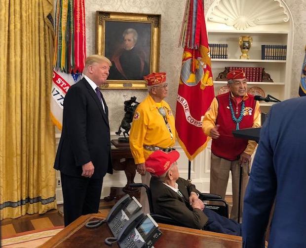 Trump makes “Pocahontas” remark at Navajo code talkers event, referring to Sen. Warren