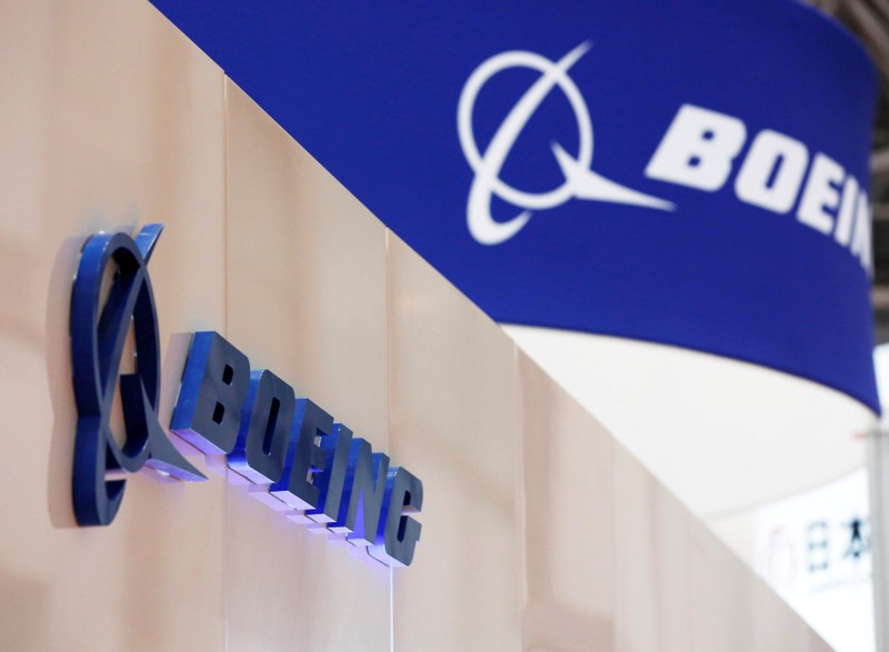 FILE PHOTO: Boeing's logo is seen during Japan Aerospace 2016 air show in Tokyo