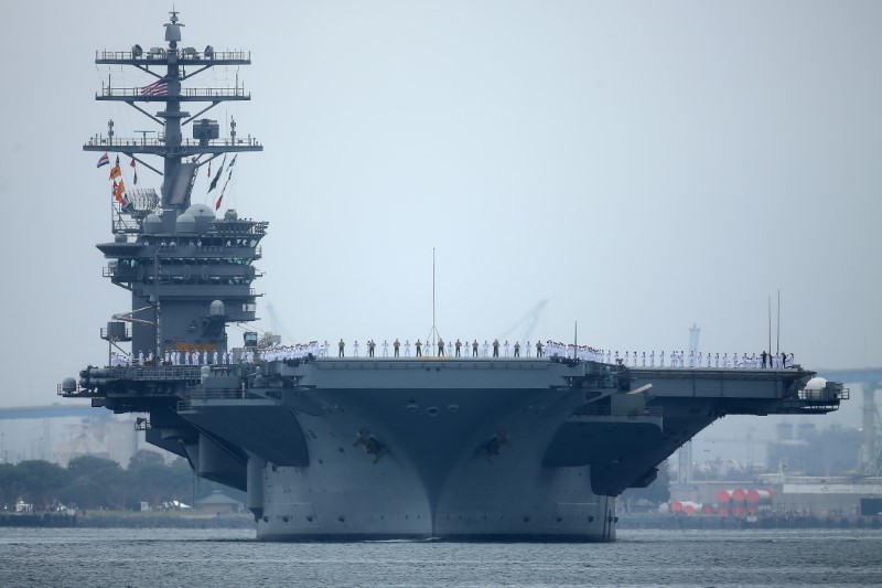 Aircraft carrier USS Nimitz departs San Diego with Carrier Strike Group 11 and some 7,500 sailors and airmen for a 6 month deployment in the Western Pacific