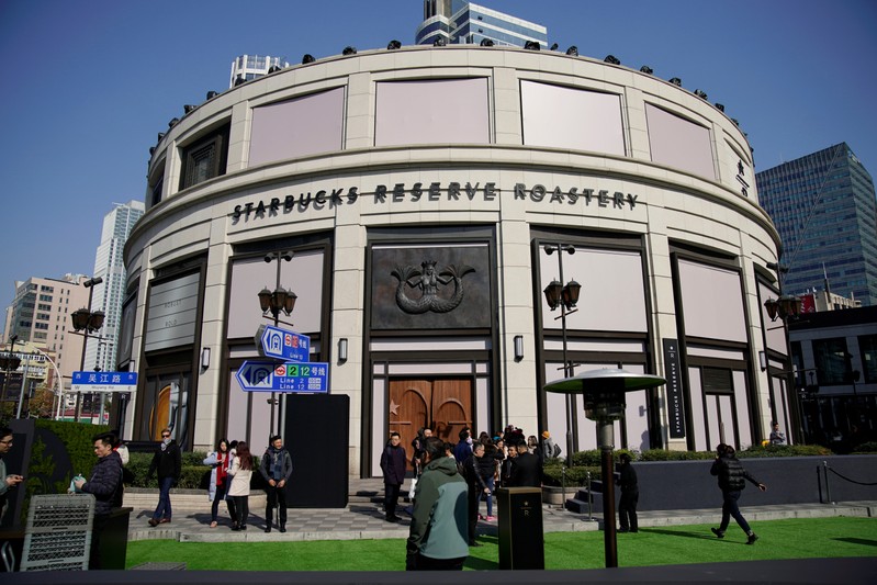 A view of the new Starbucks Reserve Roastery in Shanghai