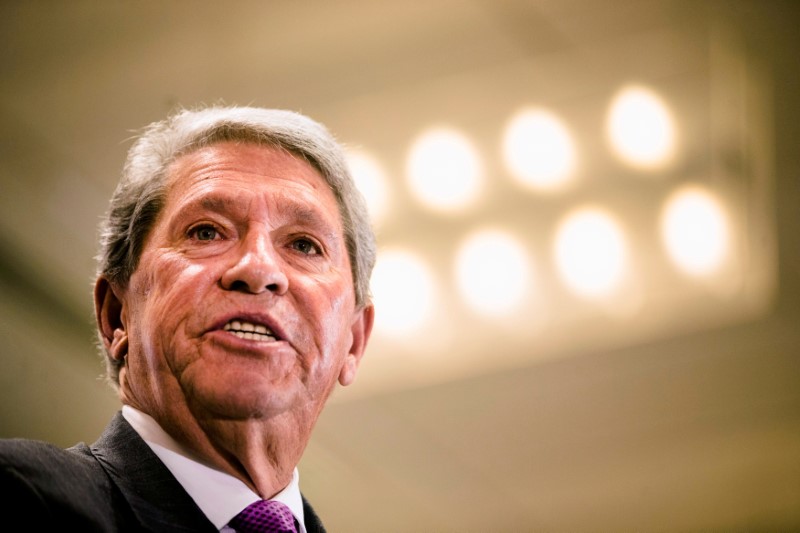 FILE PHOTO: Harrison, CEO of Canadian Pacific Railway Limited, speaks to the economic community at a business luncheon in Toronto