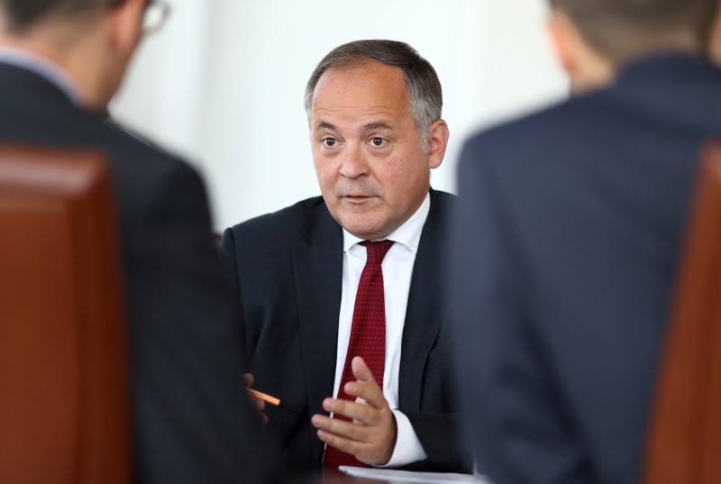 Benoit Coeure, board member of the European Central Bank (ECB), is photographed during an interview with Reuters journalists at the ECB headquarters in Frankfurt
